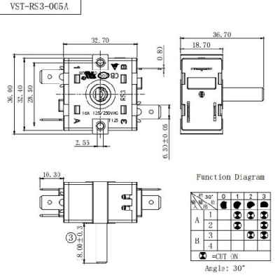 Перемикач VST-RS3-005А