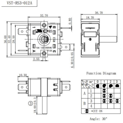 Перемикач VST-RS3-012А