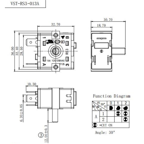 Перемикач VST-RS3-013А