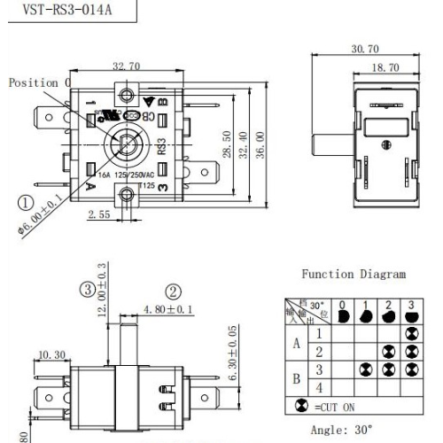 Перемикач VST-RS3-014А