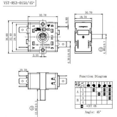 Перемикач VST-RS3-015А