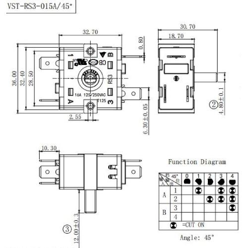 Перемикач VST-RS3-015А