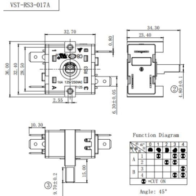 Перемикач VST-RS3-017А