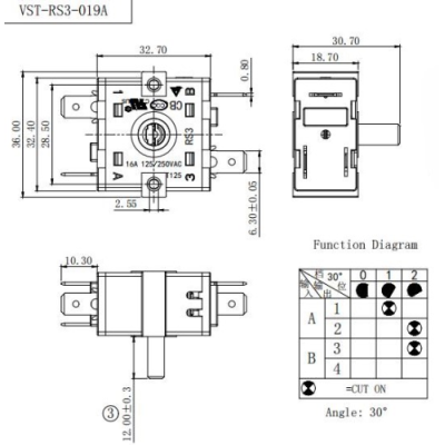 Перемикач VST-RS3-019А