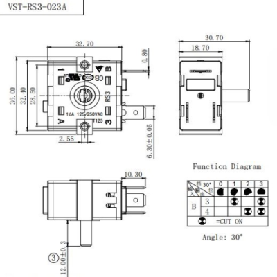 Перемикач VST-RS3-023А