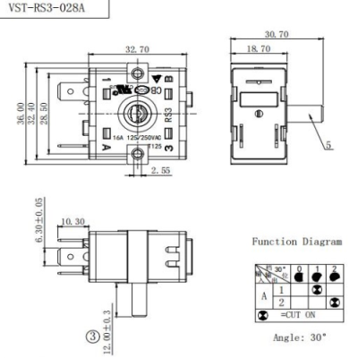 Перемикач VST-RS3-028А