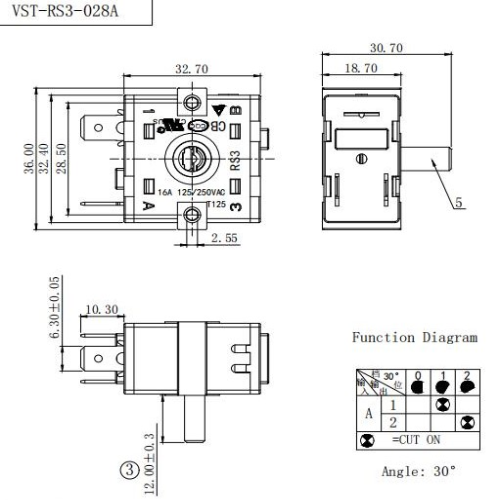 Перемикач VST-RS3-028А