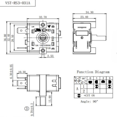 Перемикач VST-RS3-031А