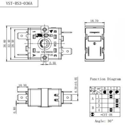 Перемикач VST-RS3-036А
