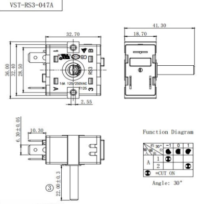 Перемикач VST-RS3-047А