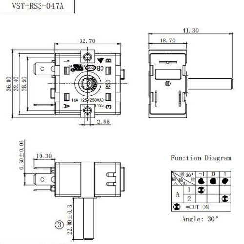 Перемикач VST-RS3-047А