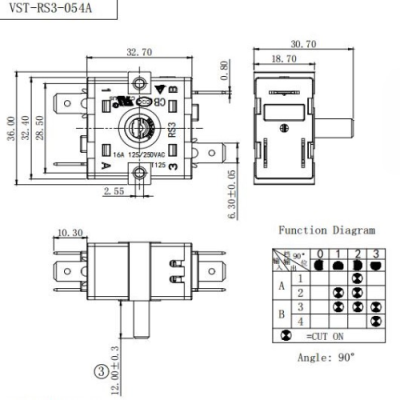 Перемикач VST-RS3-054А