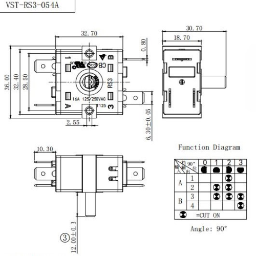 Перемикач VST-RS3-054А