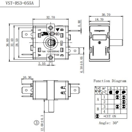Перемикач VST-RS3-055А