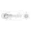 Блок ТЕН Kawai прямий потрійний 9000W / 380V 1 1/2 дюйма різьба