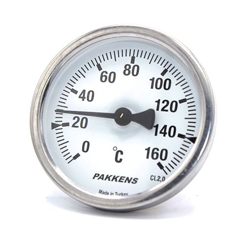 Термометр патронного типа  Pakkens 5 см диаметром 63 мм 160 °C для автоклавов, коптилок, сауны, бани, котлов, буферных емкостей, систем отопления