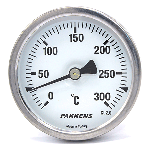 Термометр патронного типу  Pakkens 10 см діаметром 63 мм 300 °C для тандирів, мангалів, гриль, барбекю, помпейскої печі, печі для піцци, руської печі