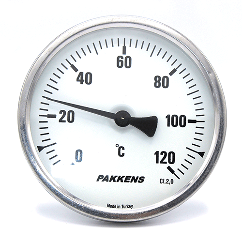 Термометр патронного типу  Pakkens 10 см діаметром 100 мм 120 °C для автоклаву, коптилок, сауни, бані, лазні, котлів, буферних ємностей, систем опалення
