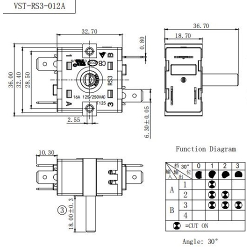 Перемикач VST-RS3-012А