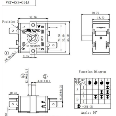 Перемикач VST-RS3-014А