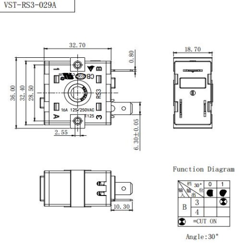 Переключатель VST-RS3-029А
