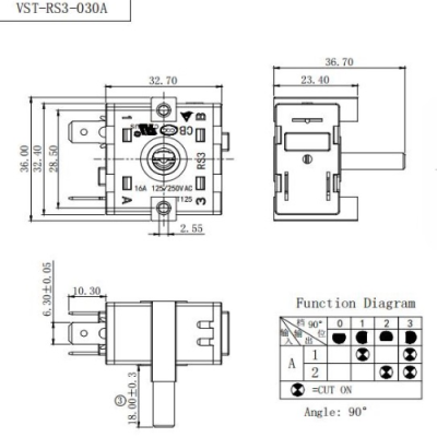 Перемикач VST-RS3-030А