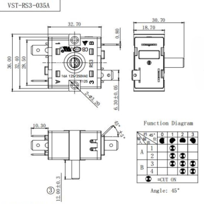 Перемикач VST-RS3-035А