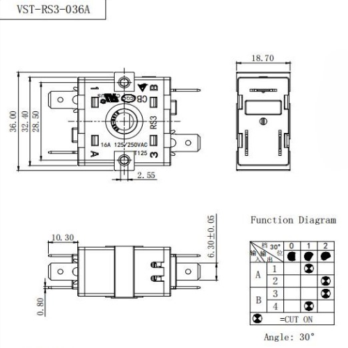 Переключатель VST-RS3-036А
