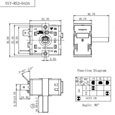 Перемикач VST-RS3-043А