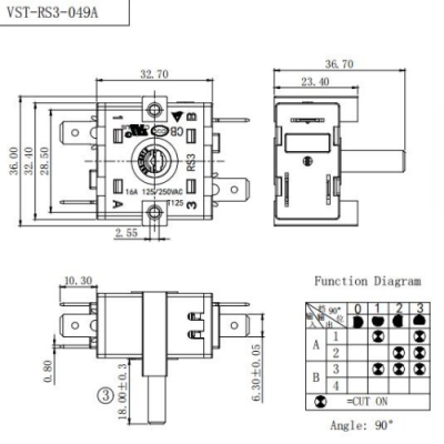 Перемикач VST-RS3-049А