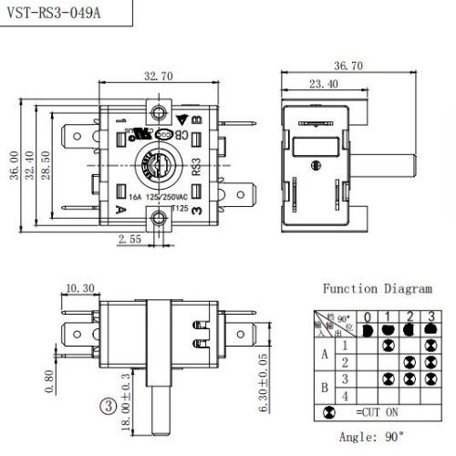 Переключатель VST-RS3-049А