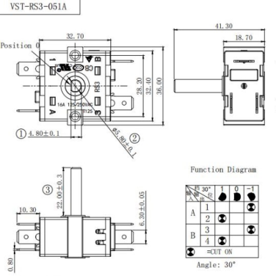 Перемикач VST-RS3-051А